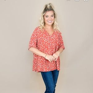 Flaunt Boutique Rust Pebble Blouse